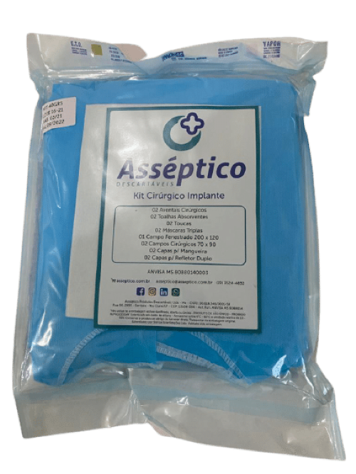 Kit cirúrgico duplo 30g Azul - Asseptico