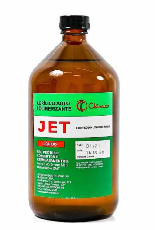 Resina Acrílica Autopolimerizável Jet Liquido 500ml - Clássico